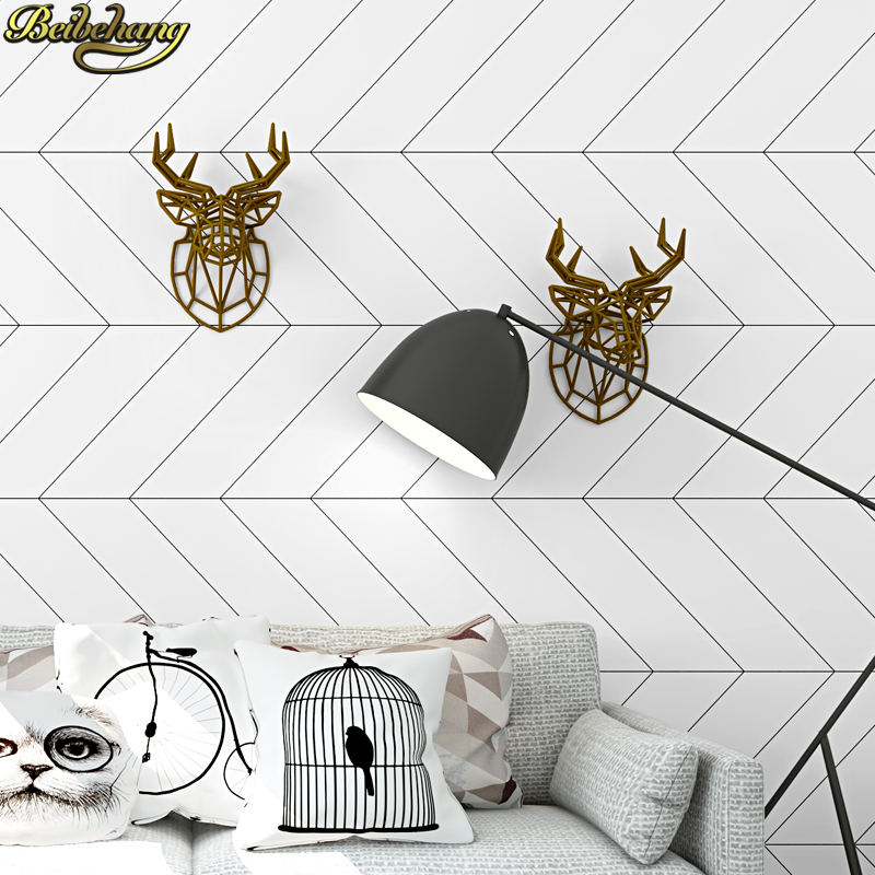 Home Improvement Stores - beibehang Nordic style black white plaid