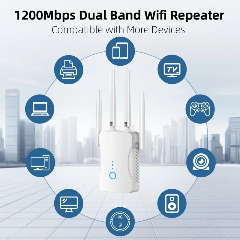 Home Improvement And Hardware - 1200Mbps Dual Band WiFi Repeater Wireless