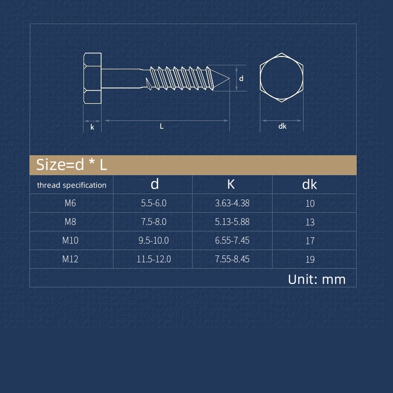 M6~ M12 Stainless Steel Half T - đánh giá và giá Deck Screw Stainless