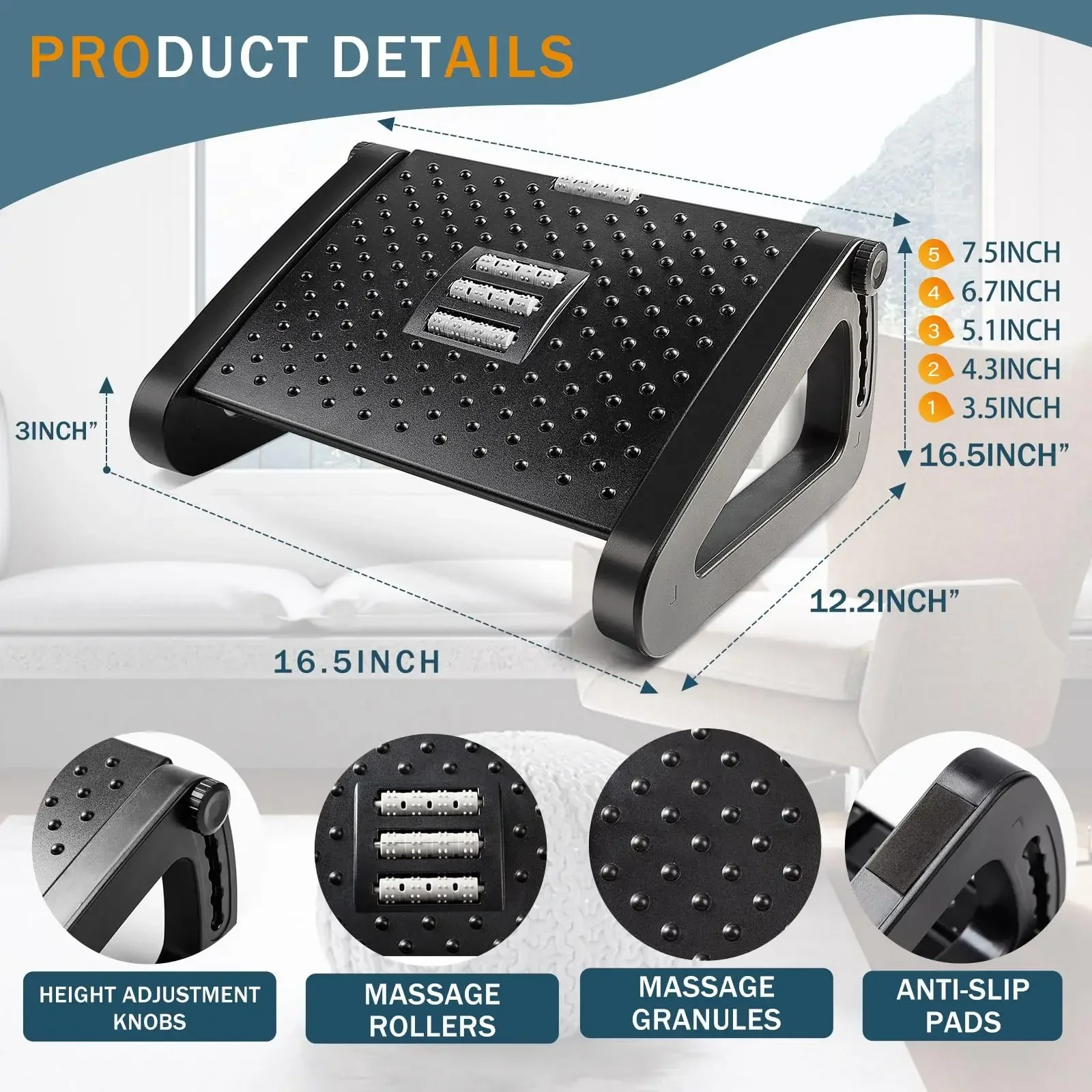 Adjustable Desk-Side Footrest  - đánh giá và giá Home Improvement Retail